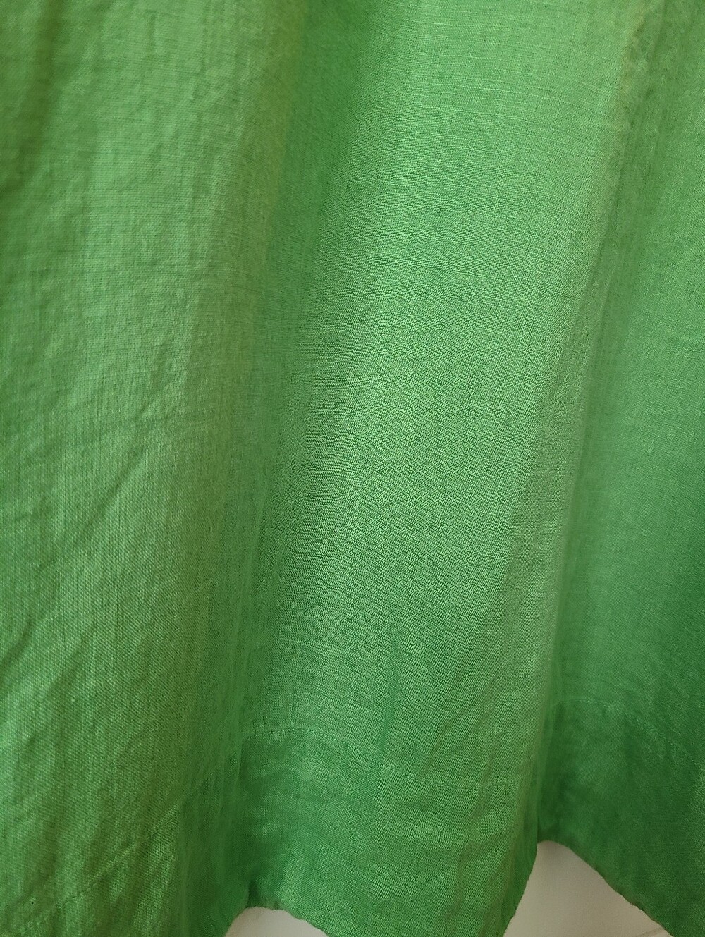 J.Crew Green Linen Button Back Trapeze Swing Mini Dress - Picture 2 of 7